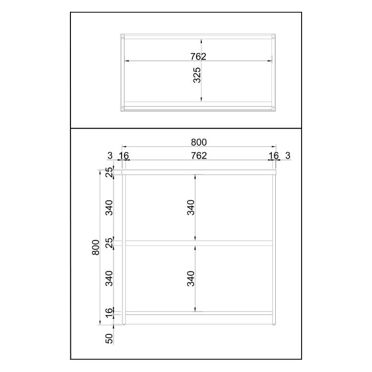 Nízká skříň SimpleOffice – nákres